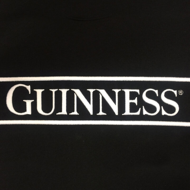 Official Guinness Sweater With 3D Embroidery Text Design, Black Colour